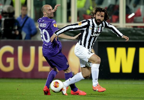 Fiorentina-Juventus di Europa League, Borja Valero e Pirlo