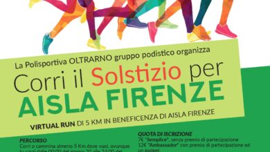 Locandina Virtual Run 20 21 giugno AISLA Firenze
